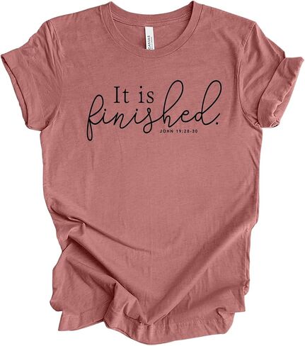Womens Christian Tshirt تم الانتهاء من Tee John 19: 28-30 تي شيرت قصير الأكمام in Kuwait