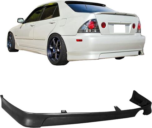 IKON MOTORSPORTS Rear Bumper Lip, Compatible with 2001-2005 Lexus IS300 Sedan, TRD Style Style Unpainted Black PU Polyurethane Rear Lower Spoiler Air Dam Chin Valance Splitter 1Piece in Saudi Arabia