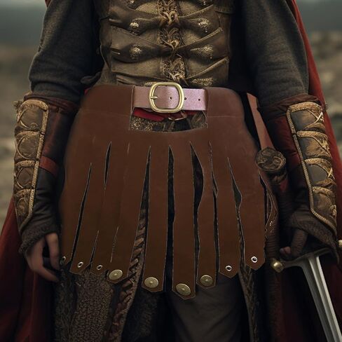 GREUS Mens Roman Gladiator Skirt Armor Belt PU Leather Medieval Warrior Costume Skirt Battle Kilt for Halloween LARP Cosplay in Saudi Arabia