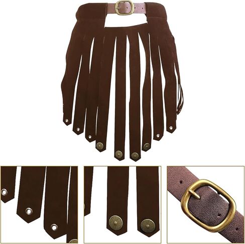 GREUS Mens Roman Gladiator Skirt Armor Belt PU Leather Medieval Warrior Costume Skirt Battle Kilt for Halloween LARP Cosplay in Saudi Arabia