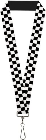 Buckle-Down Lanyard-1.0"-Checker Black/White in Saudi Arabia