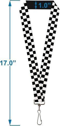 Buckle-Down Lanyard-1.0"-Checker Black/White in Saudi Arabia