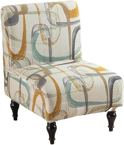 Armless Accent Chair Covers Printed Soft Armless Chair Slipcovers Armless Chair Slipcover Printed Slipper Chair Slipcover Printed Armless Chair Covers for Living Dining Room Hotel,40 in Kuwait