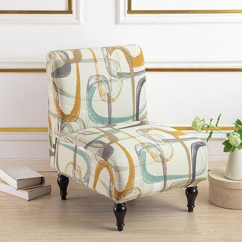Armless Accent Chair Covers Printed Soft Armless Chair Slipcovers Armless Chair Slipcover Printed Slipper Chair Slipcover Printed Armless Chair Covers for Living Dining Room Hotel,40 in Kuwait