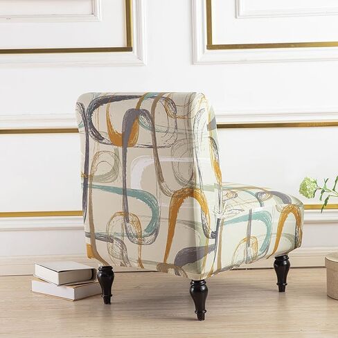 Armless Accent Chair Covers Printed Soft Armless Chair Slipcovers Armless Chair Slipcover Printed Slipper Chair Slipcover Printed Armless Chair Covers for Living Dining Room Hotel,40 in Kuwait