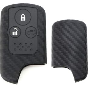 iJDMTOY Carbon Fiber Pattern Soft Silicone Key Fob Cover Compatible with 2005-2013 Acura RL Keyless Fob (Black Twill Weave) in Saudi Arabia