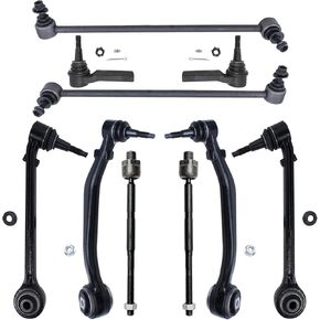 Detroit Axle - Front 10pc Control Arms Kit for 2010-2015 Chevrolet Camaro ، 4 Lower Forward & Resherward Control Arms 4 Tie Rods 2 Sway Bars Kit 2011 2012 2013 2014 Replacement in Kuwait