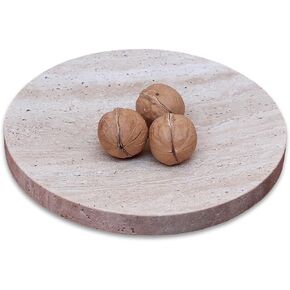 8" Natural Travertine Ring Dish Jewelry Tray for Women Gift - Marble Trinket Dish for Key Earring Nightstand - Candy,Fruit, Nut, Snack Serving Tray for Table, Home Decor (Beige Travertine) in Kuwait