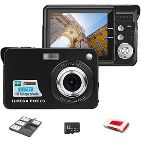 18MP Megapixel Digital Camera with 2.7" LCD Screen, Rechargeable Battery, HD Photo and Video for Indoor, Outdoor Photography for Adults, Kids (Silver) in Saudi Arabia