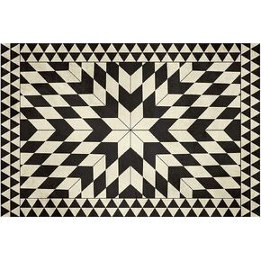 سجادة الفينيل | ليلى 042260CI | حصيرة أرضية فينيل | Decorative, Vintage, Waterproof, Eco-Friendly, Non-Slip |Black, 3'x5' in Kuwait