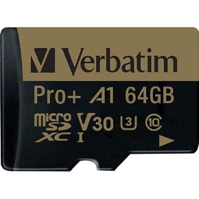 Verbatim 64gb Pro 600x بطاقة ذاكرة MicroSDXC مع محول ، UHS-I V30 U3 Class 10 in Kuwait