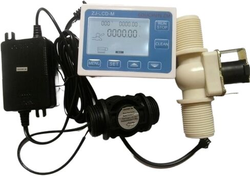1Pcs G1" Water Flowmeter Control Display+Flow Sensor +Solenoid Valve +Power Adapter in Kuwait