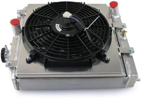 4 Row Aluminum Radiator + Shroud + Fan For 1992-2000 93 94 95 96 97 98 99 Honda Civic EJ EK EG DEL D15 D16 in Saudi Arabia
