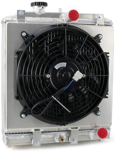 4 Row Aluminum Radiator + Shroud + Fan For 1992-2000 93 94 95 96 97 98 99 Honda Civic EJ EK EG DEL D15 D16 in Saudi Arabia