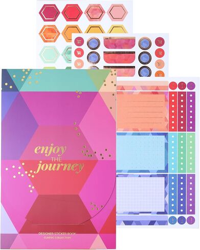 Erin Condren Functional Sticker Book Fan, 24 Sheets of Colorful Stickers - Student in Kuwait