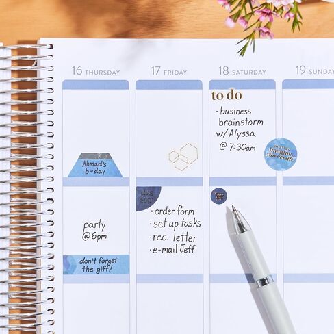 Erin Condren Functional Sticker Book Fan, 24 Sheets of Colorful Stickers - Student in Kuwait