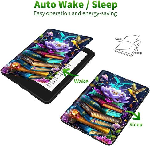 للحصول على حالة Kindle Paperwhite 12th Generation 2024 7 "Case/Kindle Colorsoft Signature Edition 7" ، عرض وقائي ذكي متعدد الزوايا مع Wake/Sleep ، كتب المكتبة in Saudi Arabia