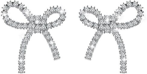 14K Gold Plented 925 Sterling Silver Posts أقراط القوس للنساء ، أقراط الفراشة الزركوني المكعبة ، هدايا المجوهرات الأزياء للنساء للنساء in Kuwait