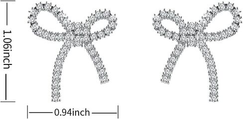 14K Gold Plented 925 Sterling Silver Posts أقراط القوس للنساء ، أقراط الفراشة الزركوني المكعبة ، هدايا المجوهرات الأزياء للنساء للنساء in Kuwait