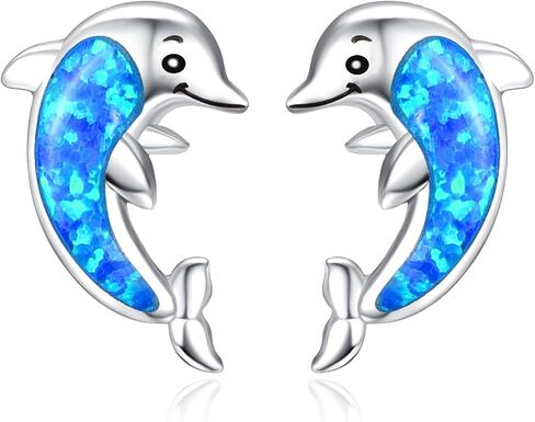 TANGPOET Opal Animal Stud Earrings for Women Young 925 Sterling Silver Hypoallergenic Earrings Jewelry Gifts for Animal Lovers Ladies Birthday Christmas in Kuwait