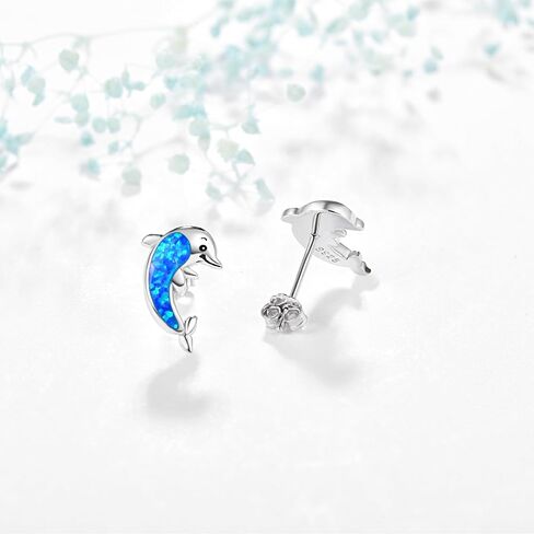 TANGPOET Opal Animal Stud Earrings for Women Young 925 Sterling Silver Hypoallergenic Earrings Jewelry Gifts for Animal Lovers Ladies Birthday Christmas in Kuwait