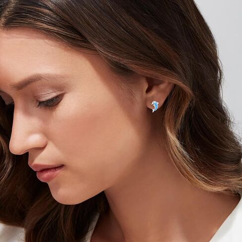TANGPOET Opal Animal Stud Earrings for Women Young 925 Sterling Silver Hypoallergenic Earrings Jewelry Gifts for Animal Lovers Ladies Birthday Christmas in Kuwait