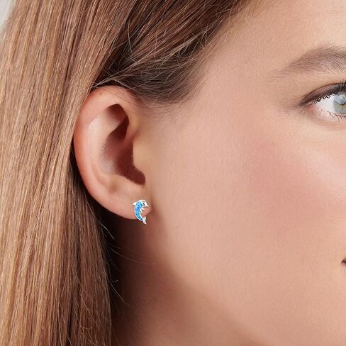 TANGPOET Opal Animal Stud Earrings for Women Young 925 Sterling Silver Hypoallergenic Earrings Jewelry Gifts for Animal Lovers Ladies Birthday Christmas in Kuwait