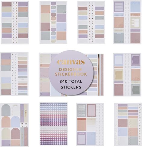 Erin Condren Functional Sticker Book Fan, 24 Sheets of Colorful Stickers - Student in Kuwait