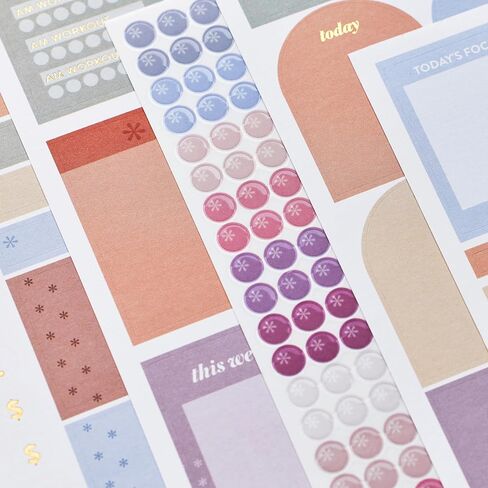 Erin Condren Functional Sticker Book Fan, 24 Sheets of Colorful Stickers - Student in Kuwait