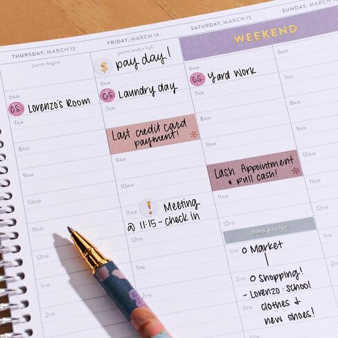 Erin Condren Functional Sticker Book Fan, 24 Sheets of Colorful Stickers - Student in Kuwait