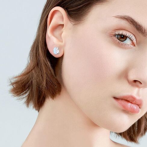 TANGPOET Opal Animal Stud Earrings for Women Young 925 Sterling Silver Hypoallergenic Earrings Jewelry Gifts for Animal Lovers Ladies Birthday Christmas in Kuwait