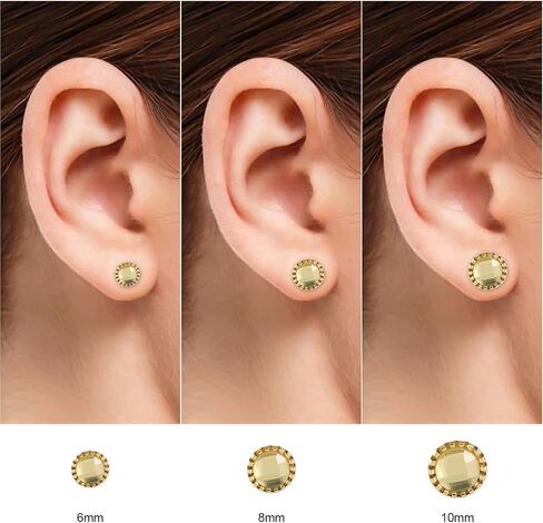 11 Pairs Crystal Rhinestone Stud Earrings Gold Plated Stainless Steel Multicolor Dance Stud Earrings Set for Women in Saudi Arabia
