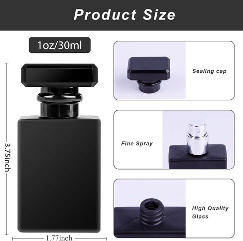 2pcs 30ml/1oz Glass Perfume Bottles Empty, Refillable Travel Perfume Atomizer Bottles, Portable Cologne Atomizer Empty Bottle in Kuwait