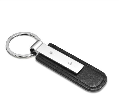 for Jeep Gladiator Black PU Leather Strap Silver Metal Bar Logo Key Chain in Saudi Arabia