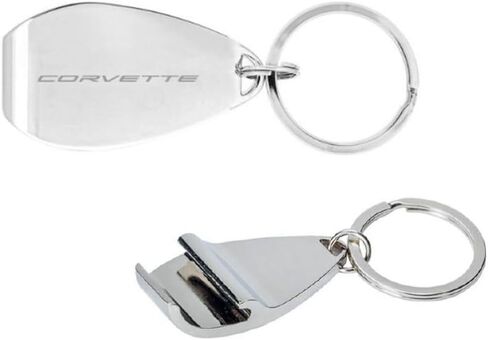 Chevy Corvette Silver Bottle Bother -keykain - سلسلة مفاتيح شيفروليه مرخص رسميًا in Saudi Arabia