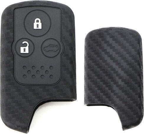 iJDMTOY Carbon Fiber Pattern Soft Silicone Key Fob Cover Compatible with 2005-2013 Acura RL Keyless Fob (Black Twill Weave) in Saudi Arabia