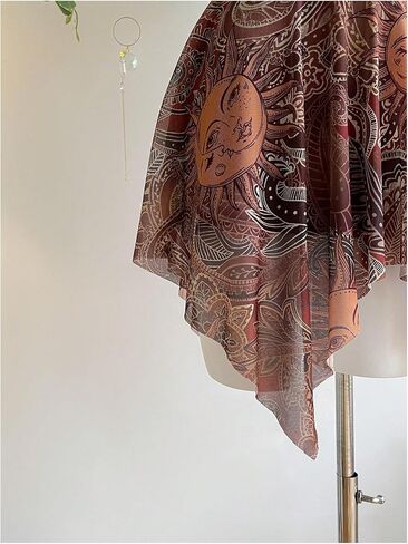 Women's Paisley Halter Dress Boho Printed Tie Backless Hippie Asymmetrical Short Dresses in Saudi Arabia