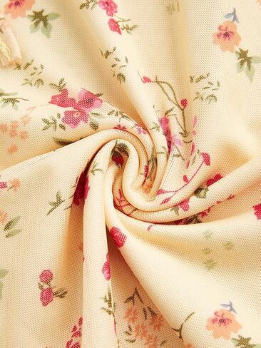 Floerns Women's Floral Print Cap Sleeve Dress Square Neck Tie Front Summer A Line Cute Mini Dresses in Saudi Arabia