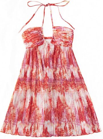 SOLY HUX Women's Sundresses Tie Dye Halter Sleeveless Flowy Party Beach Dress Vacation Outfits in Saudi Arabia
