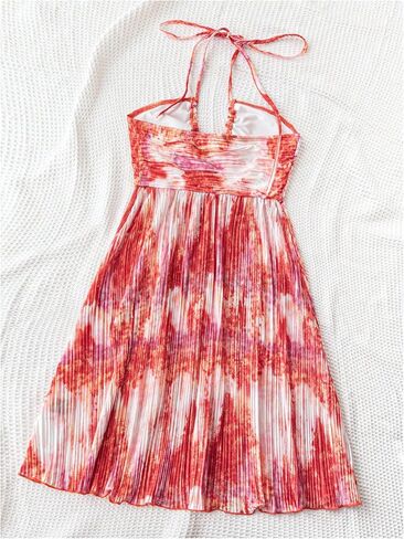 SOLY HUX Women's Sundresses Tie Dye Halter Sleeveless Flowy Party Beach Dress Vacation Outfits in Saudi Arabia