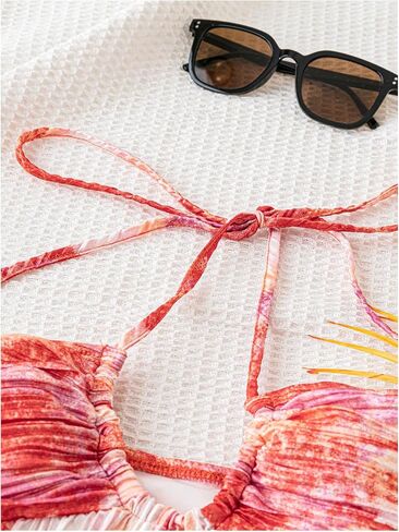 SOLY HUX Women's Sundresses Tie Dye Halter Sleeveless Flowy Party Beach Dress Vacation Outfits in Saudi Arabia