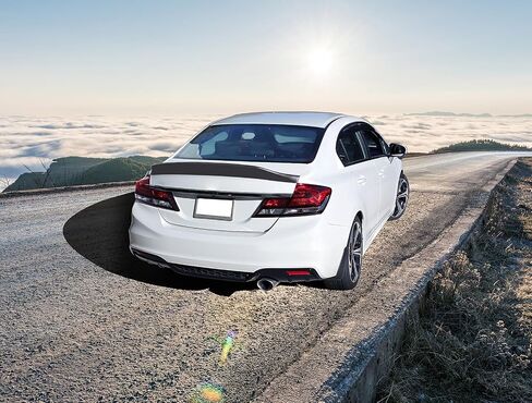 Ikon Motorsports ، Trunk Spoiler متوافق مع 2013-2015 هوندا سيفيك سيدان 4 أبواب ، Ikon Duckbill V2 نمط الأسود غير مصقول PP غطاء الجذع الخلفي المفسد جناح الجناح in Saudi Arabia