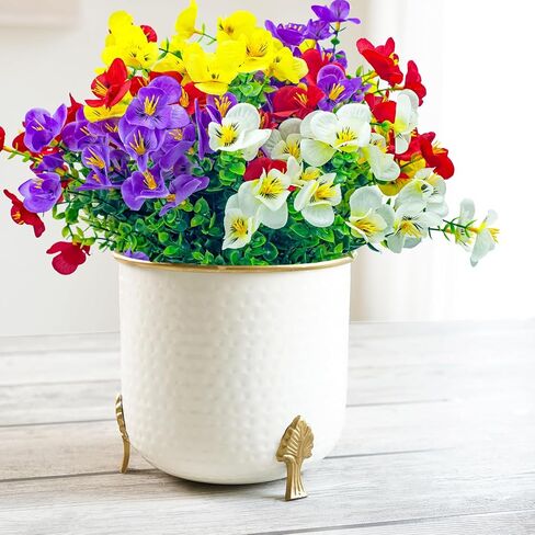 20 Bundles Artificial Flowers for Outdoors,UV Resistant Faux Plastic Flower Shrubs Fake Flowers for Outdoors Indoor Home Décor(Mix Colors) in Kuwait