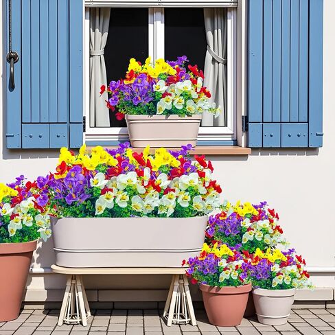 20 Bundles Artificial Flowers for Outdoors,UV Resistant Faux Plastic Flower Shrubs Fake Flowers for Outdoors Indoor Home Décor(Mix Colors) in Kuwait