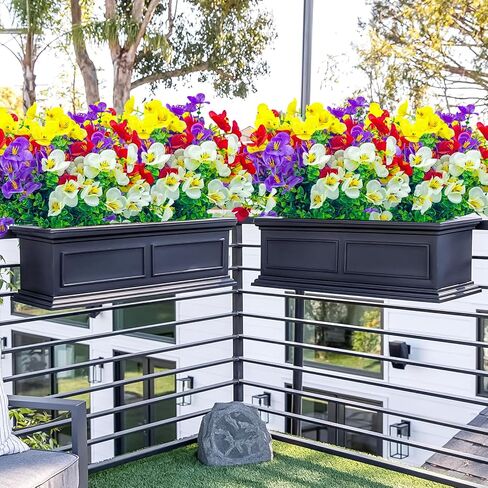 20 Bundles Artificial Flowers for Outdoors,UV Resistant Faux Plastic Flower Shrubs Fake Flowers for Outdoors Indoor Home Décor(Mix Colors) in Kuwait