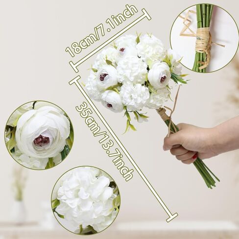 باقات الزهور الاصطناعية ZERZSY ، الفاوانيا الاصطناعية الوردي المختلط ، 4 باقات زهرة مزيفة العرق in Kuwait