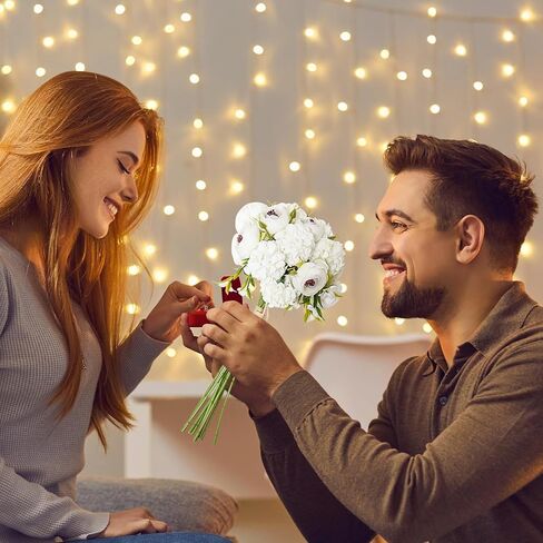 باقات الزهور الاصطناعية ZERZSY ، الفاوانيا الاصطناعية الوردي المختلط ، 4 باقات زهرة مزيفة العرق in Kuwait