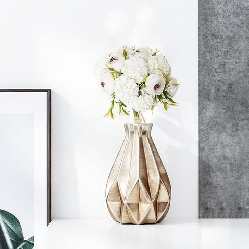 باقات الزهور الاصطناعية ZERZSY ، الفاوانيا الاصطناعية الوردي المختلط ، 4 باقات زهرة مزيفة العرق in Kuwait