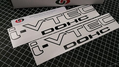 I VTEC DOHC 12 "(زوج x2) ملصق ملصق فينيل استيراد ملصق ملصق لامع الأسود in Saudi Arabia