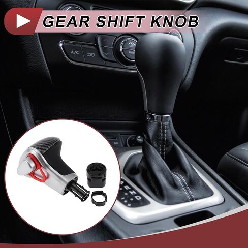 Automatic Gear Shifter Knob for Audi A4 2007-2014 Plastic Faux Leather Automotive Gearbox Stick Shifter Lever Knob with Gear Head Limiter Black 1 Set in Saudi Arabia